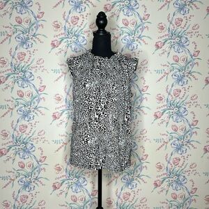 ADRIANNA PAPELL MEDIUM LEOPARD STRETCHY BLOUSE